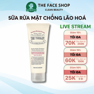 Sữa rửa mặt chống lão hóa The Face Shop The Therapy Essential Foaming Cleanser 150ml dưỡng cấp ẩm sạch sâu