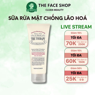Sữa rửa mặt cấp ẩm chống lão hóa sạch sâu The Face Shop The Therapy Essential Foaming Cleanser 150ml dưỡng ẩm sâu