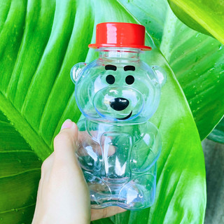 Bành 60 chai nhựa đựng trà sữa hình Gấu dâu 450ml hot trend - Bình đựng trà sữa giá sỉ