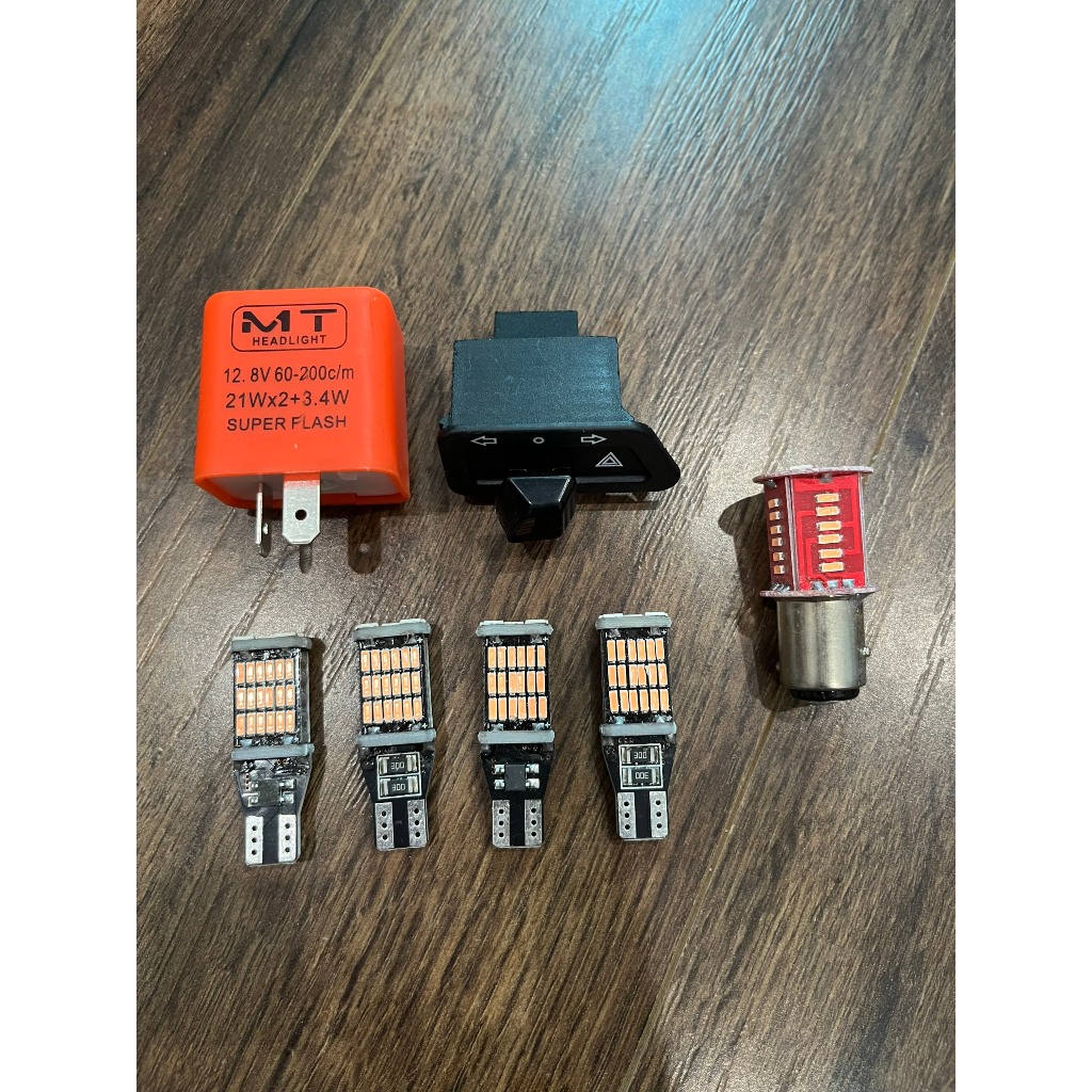 Combo Haza Wave/Vision Cục Chớp + Công Tắc + 4 Bóng T15 + Hậu