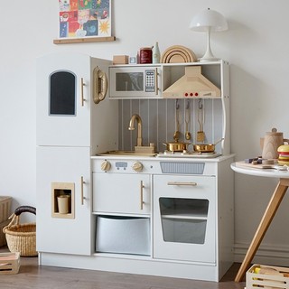Bộ đồ chơi nhà bếp gỗ kèm tủ lạnh 105cm có đèn cho bé toystore FUDAER