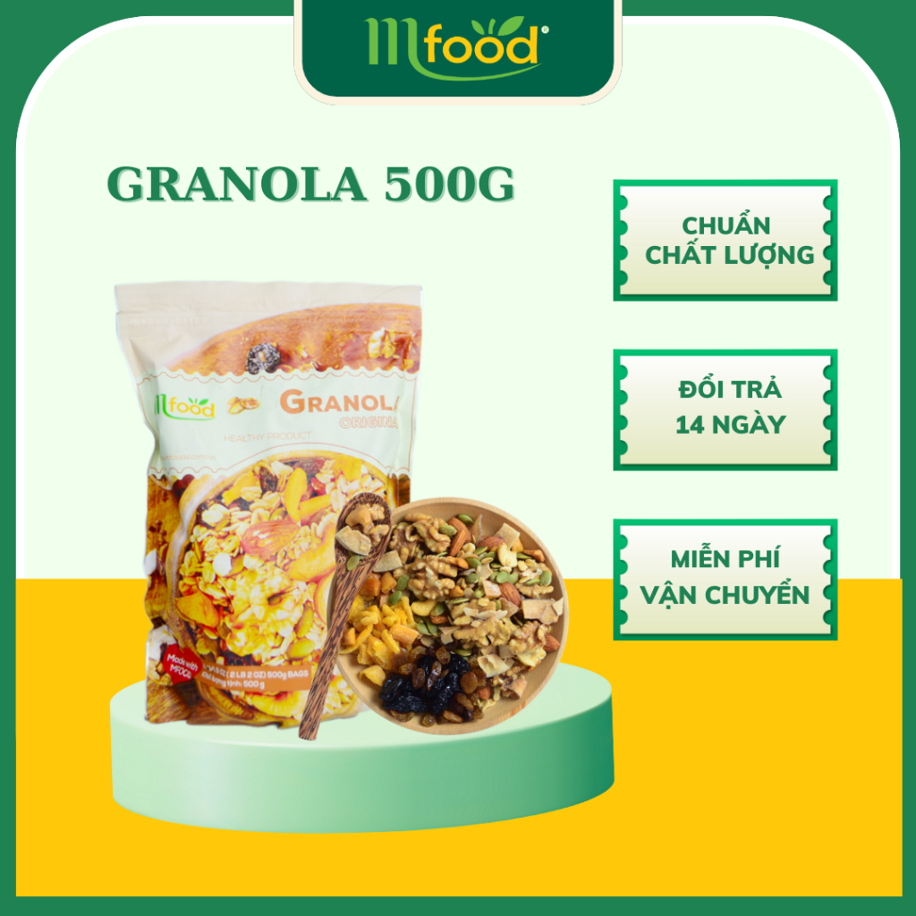 GRANOLA SIÊU HẠT NHÀ MFOOD TÚI 500 GRAM