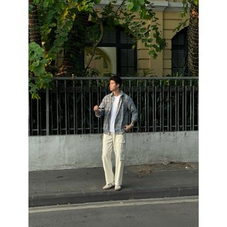 Quần cargo pant kaki 300gsm dinoman , quần túi hộp nam nữ ống rộng basic qth01
