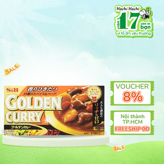 Viên cà ri Golden Curry vị mặn ngọt S&B foods 198g (8 viên) - Hachi Hachi Japan Shop