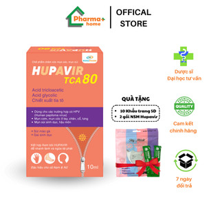 Hupavir tca 80 10ml - chấm rụng sùi mào gà, gai sinh dục cho nam và nữ