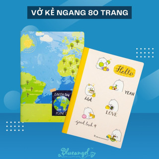 Vở kẻ ngang 80 trang blueangel, giấy chống loá định lượng 70gsm phù hợp học sinh sinh viên tặng bút