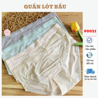 (Hot) Quần lót Bầu lụa sữa mát lạnh, cạp chéo tiện lợi cho mẹ Bầu - M90021 (Ảnh thật)