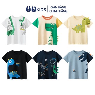 Áo thun bé trai ngắn tay 27Kids áo cộc nam 100% Cotton cho trẻ từ 2-10 tuổi BSTS4