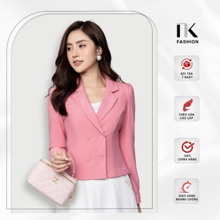 Áo Vest Công Sở Nữ NK Fashion Thiết Kế Dáng Lửng Dài Tay Kèm Cúc Bọc, Nhập Hàn Cao Cấp NKFAK2109003