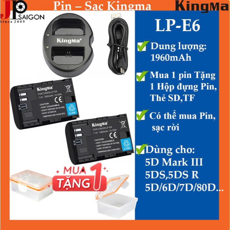 PIN SẠC MÁY ẢNH KINGMA THAY THẾ CHO PIN LP-E6