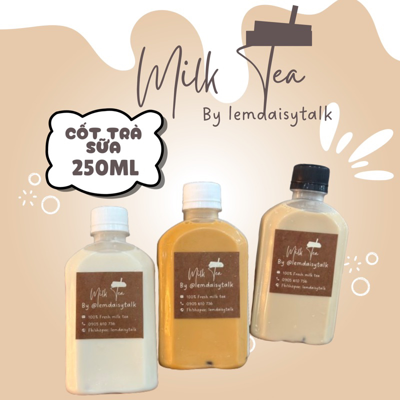 Cốt trà sữa kèm trân châu đậm đà thơm ngon (250ml)