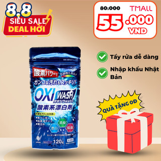 Bột tẩy rửa đa năng siêu mạnh OXI Wash T MALL Nhật Bản tẩy vết ố vàng quần áo, dầu mỡ lâu ngày, cặn canxi ...