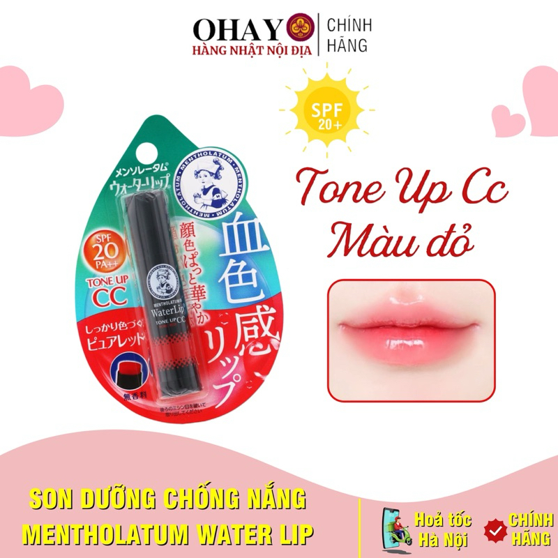 <CHÍNH HÃNG> Son Dưỡng Môi Chống Nắng Dưỡng Ẩm Rohto Nhật Bản 4.5g Mentholatum Water Lip SPF20 PA++ | BigBuy360 - bigbuy360.vn