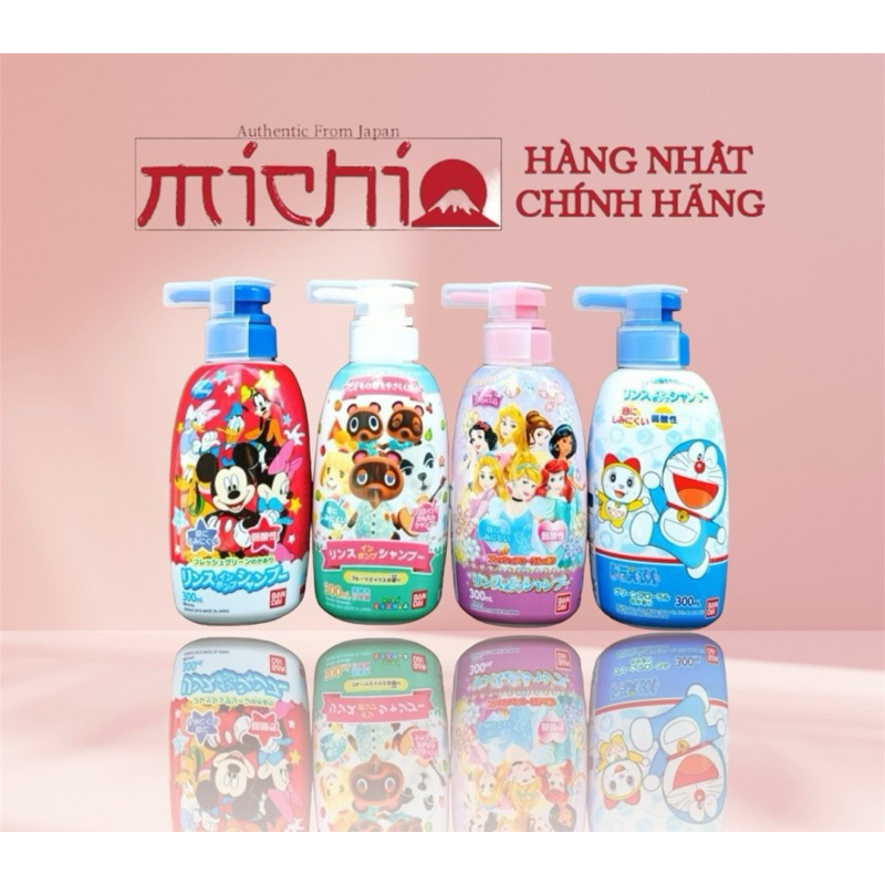 Sữa Tắm Gội Hoạt Hình Bandai Nhật Bản 300ml Dành Cho Bé Từ 2 Tuổi