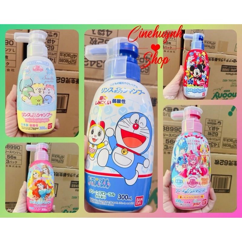 Sữa Tắm Gội Hoạt Hình Bandai Nhật Bản 300ml Dành Cho Bé Từ 2 Tuổi