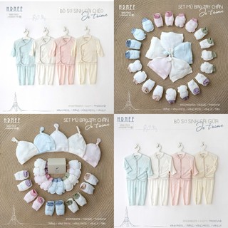 [CHÍNH HÃNG] Set Bộ quần áo sơ sinh dài tay và phụ kiện cho bé Je T'aime Hrnee