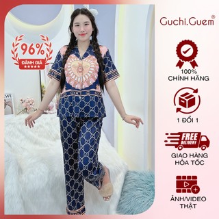 Bộ Đồ Ngủ Pizama Lụa Latin Thiết Kế GUCHIGUEM Bộ Mặc Nhà Quần Dài Tay Ngắn Mềm Mịn Thoáng Mát PJM001
