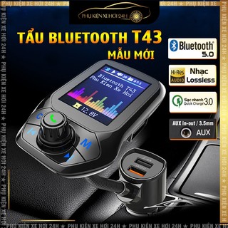 Tẩu nghe nhạc bluetooth T43 màn hình màu, AUX in/out, nhạc lossless