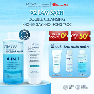 Combo tẩy trang micellar & gel rửa mặt làm sạch dành cho mọi loại da