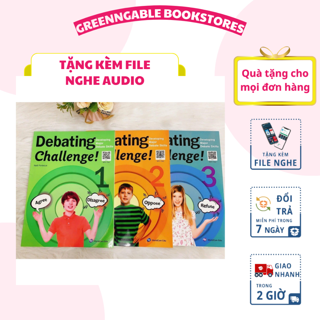 Sách - Debating Challenge - 3 cuốn (Quét mã lấy file nghe hoặc shop gửi link file nghe và đáp án)