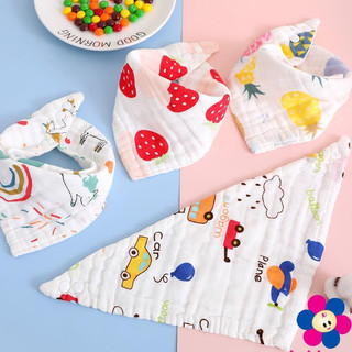 Khăn Yếm Tam Giác 6 Lớp Manny Cúc Bấm, Khăn Tam Giác Xô Nhăn Cao Cấp Organic Muslin Mềm Mịn Cho Bé từ 0- 5 tuổi (1 chếc)