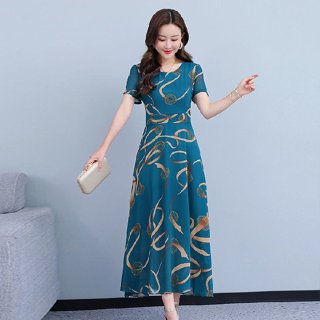 Váy trung niên dáng dài V4b - Áo đầm thời trang nữ trung tuổi cho mẹ, bà giá rẻ Bigsize mặc U40 U50 U60 U70 mùa hè