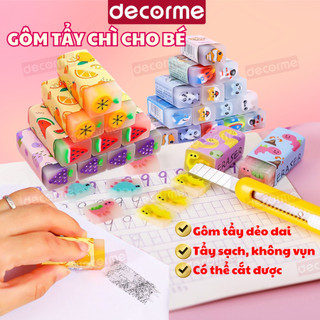 Tẩy hoa quả hoạt hình dễ thương Decorme tẩy chì 2B ít vụn, không mòn giấy phụ kiện văn phòng phẩm DecorMe