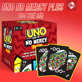Uno nomercy plus cuộc chơi nâng cấp, uno +10 luật chơi khắc nghiệt, trò chơi thẻ bài uno 194 thẻ bài top boardgame