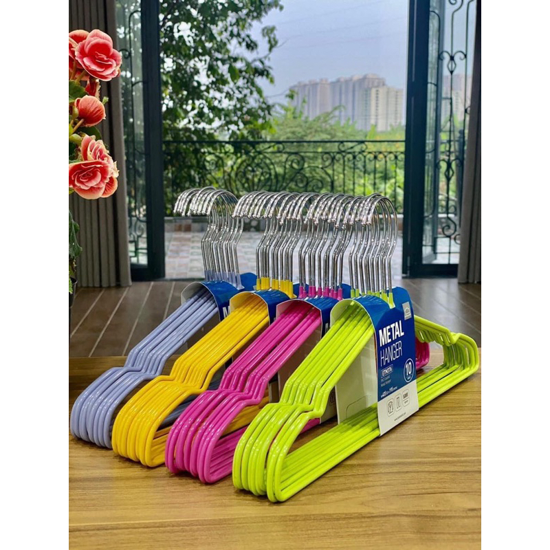 [ Màu ngẫu nhiên ] Set 10 móc phơi quần áo inox Metal Lock&Lock ETM376