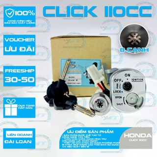 Ổ khóa 8 cạnh xe Click 110cc chống trộm hiệu quả
