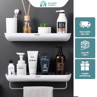 Kệ để đồ nhà tắm ECOCO kệ nhà tắm để đồ có thanh treo khăn tiện lợi miếng dính cực chắc 1923 giadung_homeab