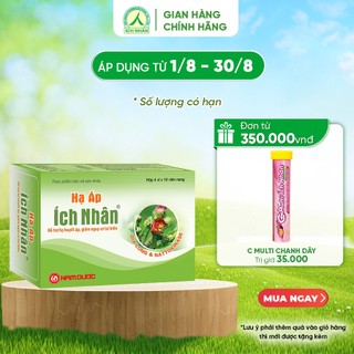 Viên uống Hạ Áp Ích Nhân chiết xuất dược liệu - duy trì  áp huyết, giảm nguy cơ tai biến - hộp 40 viên HA4