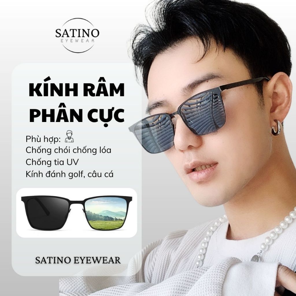 Kính râm phân cực nam SATINO mắt kính lái xe chống chói lóa mắt đèn xe chống uv kính câu cá đánh golf M1