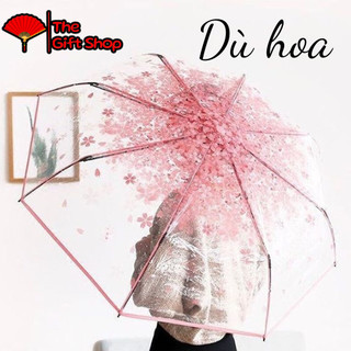 Dù / Ô nhựa họa tiết hoa đa màu sắc-Dù / Ô trong suốt che mưa, nắng