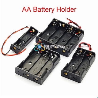 Hộp Đế Pin AA 1.5V gắn 1/2/3/4 pin có dây không nắp