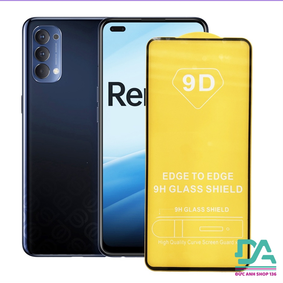 Kính cường lực 9D full màn OPPO Reno 4 tặng giấy lau kính