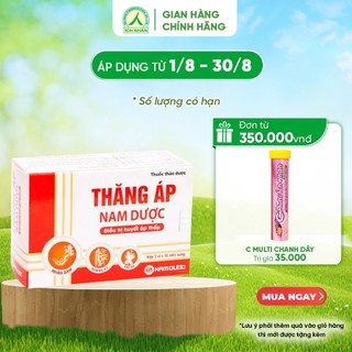 Viên uống Thăng Áp Nam Dược, thành phần thảo dược giúp điều hòa nhịp tim, tăng huyết áp, giảm mệt mỏi hộp 30 viên TA3