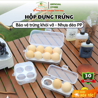 Hộp đựng trứng gấp gọn dã ngoại khay đựng trứng gà từ 3-8 trứng nhựa dẻo pp chống vỡ, vỉ đựng trứng