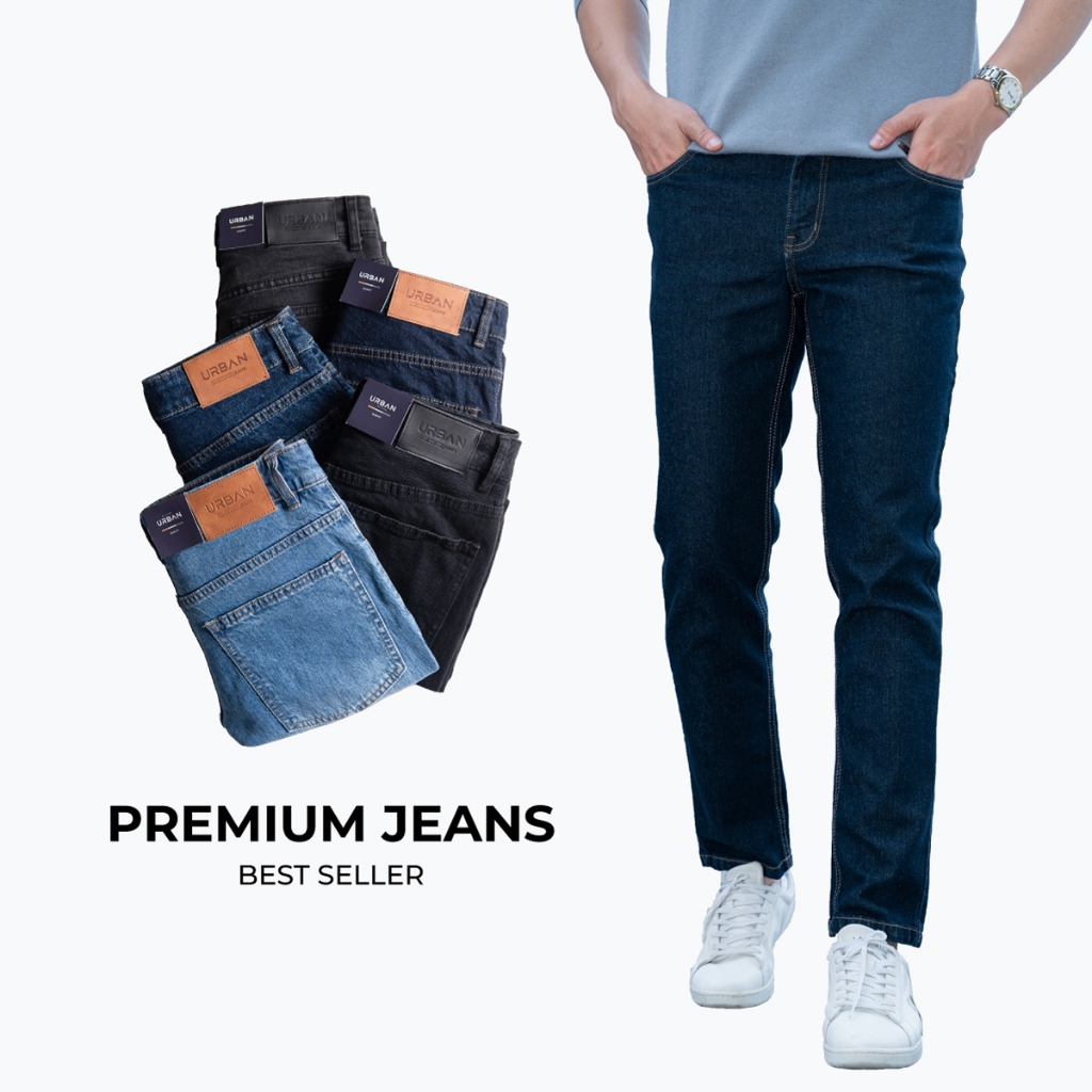 Quần Jeans nam URBAN Co Giãn Tốt, dáng basic Slim Không Bai Xù, Bền Màu, Không Ôm, Ống Đứng Phom dáng Trẻ Trung NO.1606