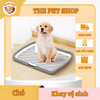 Khay vệ sinh cho chó The Pet Shop có tấm lưới ngăn, kèm cột huấn luyện, đa dạng kích cỡ, tiện lợi.