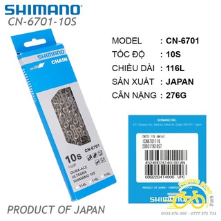 Xích sên rỗng xe đạp Shimano Ultegra CN 6701 10 speed - Fullbox Hàng Chính Hãng