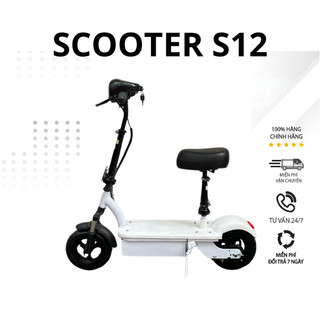 Xe scooter điện s12, xe điện gấp gọn, động cơ 350w, dung lượng ắn quy 11.9ah - bảo hành chính hãng 12 háng