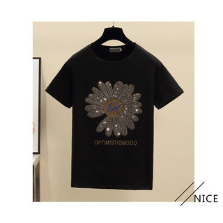 Áo thun nữ cotton hoa kết kim sa hàng Quảng Châu ( mẫu T7)