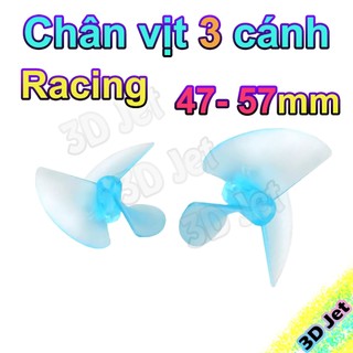 Chân vịt xanh 3 cánh Racing lỗ trục 3mm 4mm cho tàu RC, Cánh Quạt nhựa, chan vit, canh quat, chân vịt, cv, cq