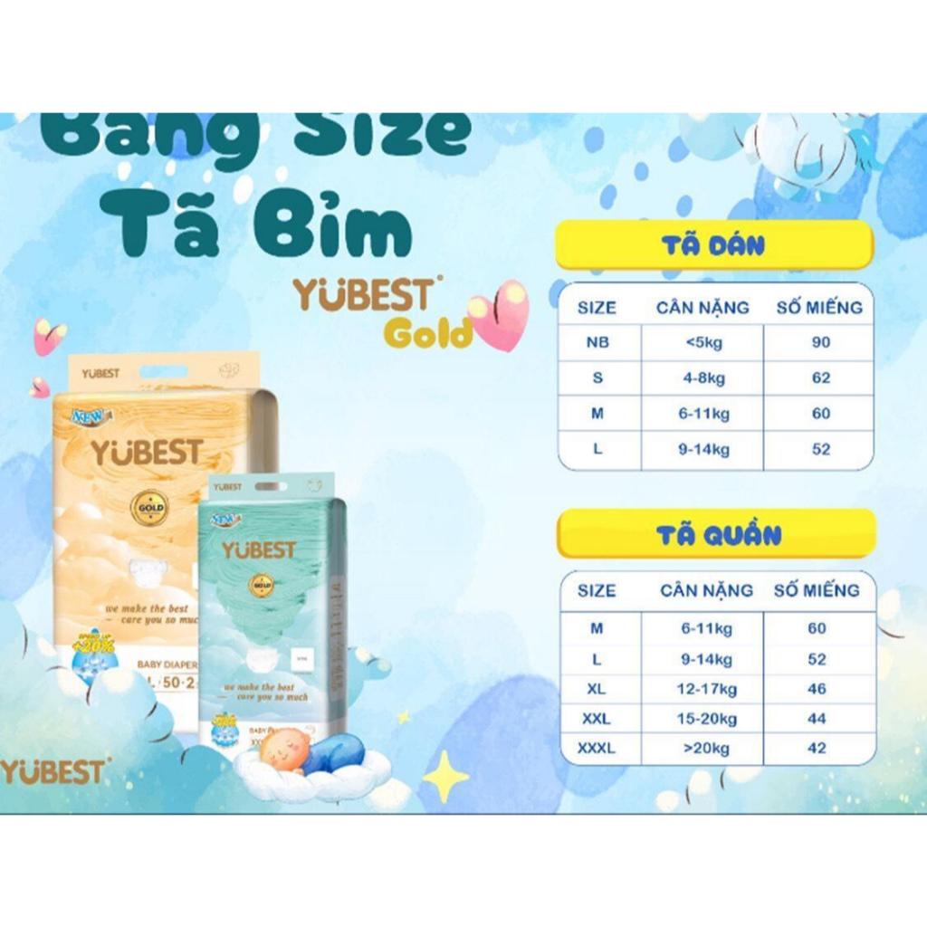 Tã Bỉm Yubest Gold Mới/Angel Đủ Size Cho Bé 3-20Kg - Mềm Mại, Thoáng Khí, Cạp Thun