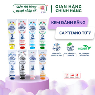Kem đánh răng capitano italy trắng răng ngăn ngừa sâu răng chống hôi miệng, hơi thở thơm mát 75ml