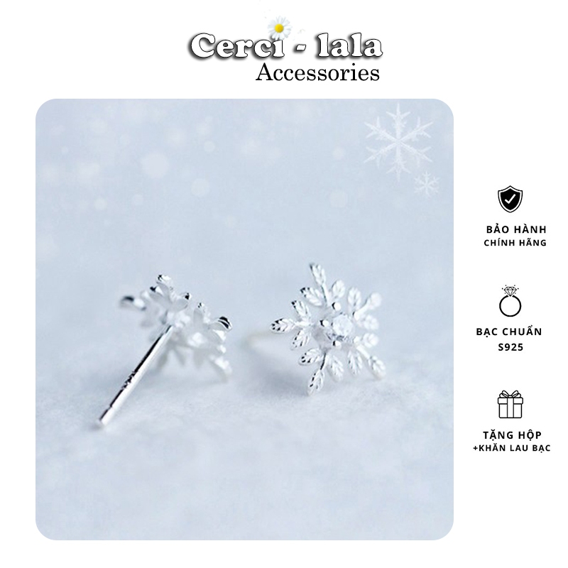 [HỎA TỐC] Bông Tai Nữ Bạc Cao Cấp Cerci Snowie Hoa Tuyết Dịu Dàng, Tinh Tế G97| Cercilala