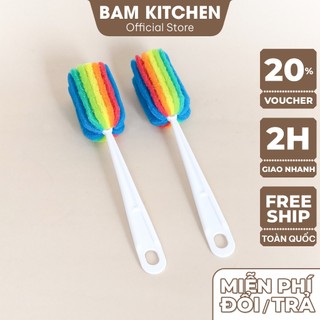 Rửa ly cầu vồng Bam KITCHEN cán nhựa dài cao cấp CR01F