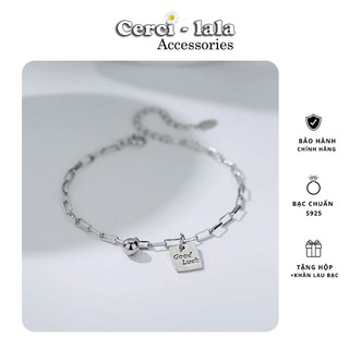 Vòng tay nữ bạc cao cấp cerci lucie đính charm may mắn, tinh tế v100| cerci-lala