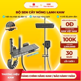 Bộ Sen Cây Tắm Đứng Phím Đàn KAW Hiển Thị Nhiệt Độ, Đèn Led, Lõi Đồng, Inox 304 Sơn Tĩnh Điện